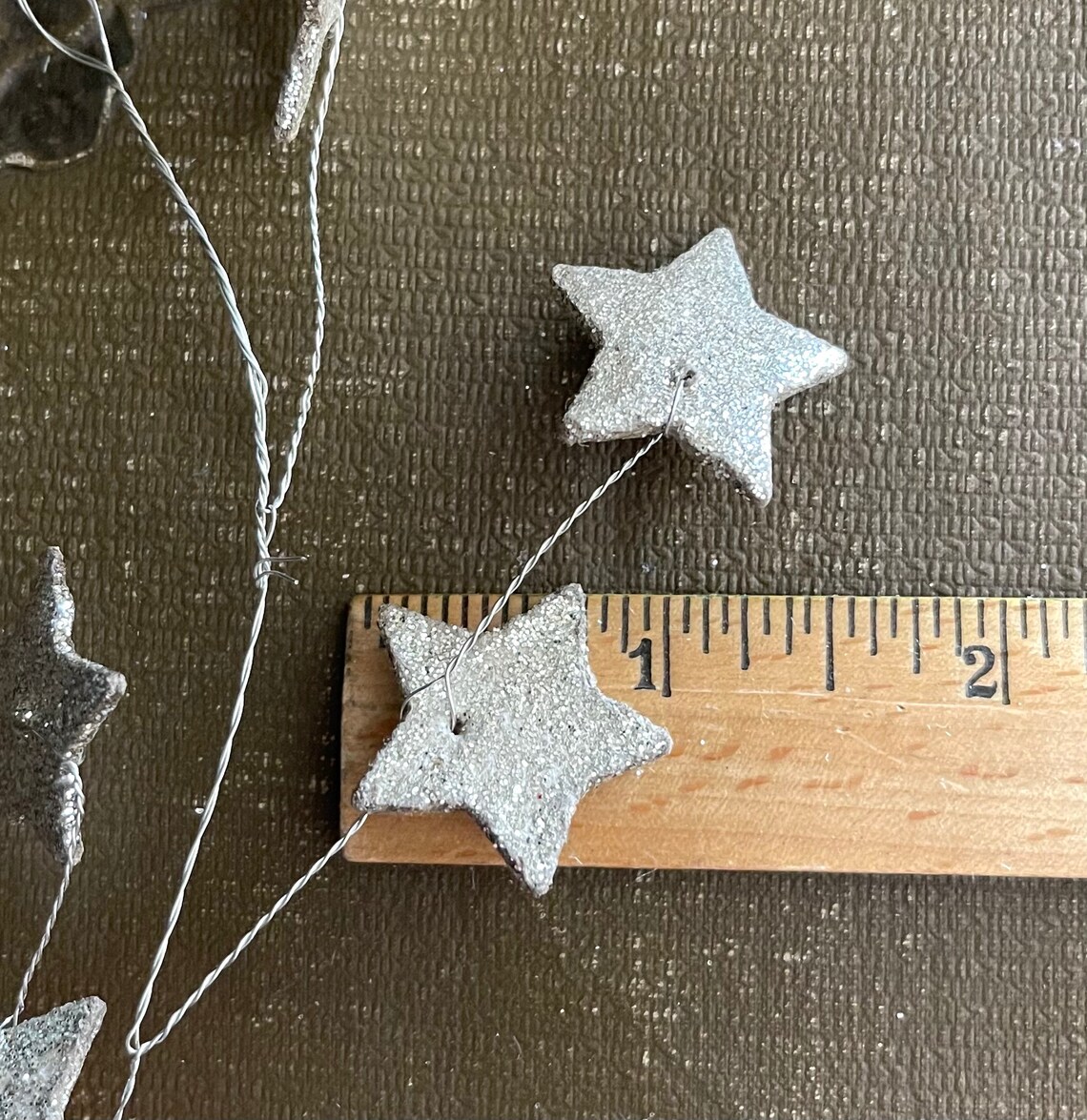 Silver Glitter Star Garland 6 Feet Holiday Decorating Etsy