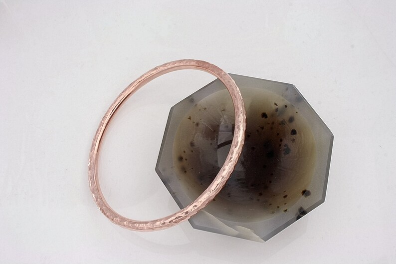 Handmade classic 4mm copper bangle, hammered copper bangle, sturdy copper bangle bracelet, solid copper jewellery, anniversary, 2.44 image 2