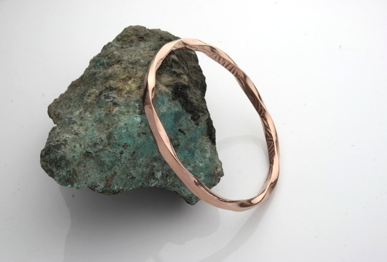 Twisted chunky copper bangle 2.5