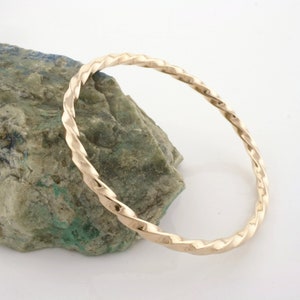 Chunky twisted sleek brass bangle bracelet 2.91 image 3