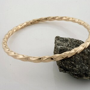 Chunky twisted sleek brass bangle bracelet 2.91 image 4