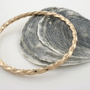 Chunky twisted sleek brass bangle bracelet 2.91 image 5