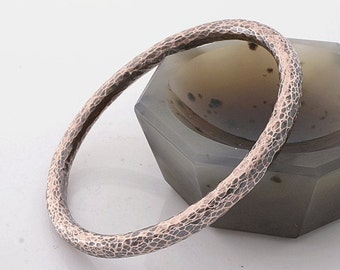 Handmade oxidized hammered 5mm copper bangle,  sturdy copper bangle bracelet, solid copper jewellery, anniversary 2,3"