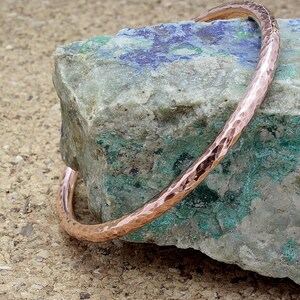 Handmade classic 4mm copper bangle, hammered copper bangle, sturdy copper bangle bracelet, solid copper jewellery, anniversary, 2.44 image 6