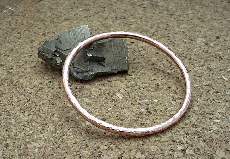 Handmade classic 4mm copper bangle, hammered copper bangle, sturdy copper bangle bracelet, solid copper jewellery, anniversary, 2.44 image 4