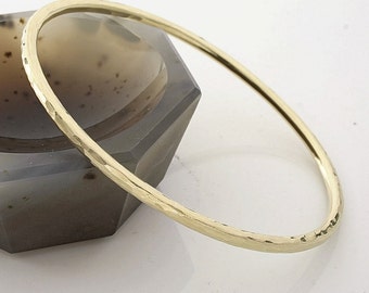 Handmade oval 3.5mm brass bangle, hammered brass bangle, sturdy brass bangle bracelet, solid nu gold brass, 2.34"x2.7"