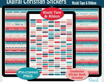 304 Digitale Christian Washi Tape und Band Aufkleber Bibel Verse Goodnotes Datei Aufkleber Planer Aufkleber PNG Nautical Bold 01 Washi Set 01