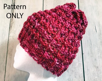 Hurdle Stitch - Loom Knitted Hat Digital Pattern and video tutorial