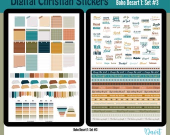 Digitale christliche Boho Aufkleber Goodnotes Stickers Digitale Planner Stickers PNG Set Boho Desert 01 - Set 3