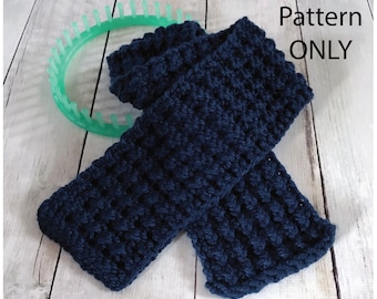 Hurdle Stitch Scarf - Loom Knitted Pattern and video tutorial