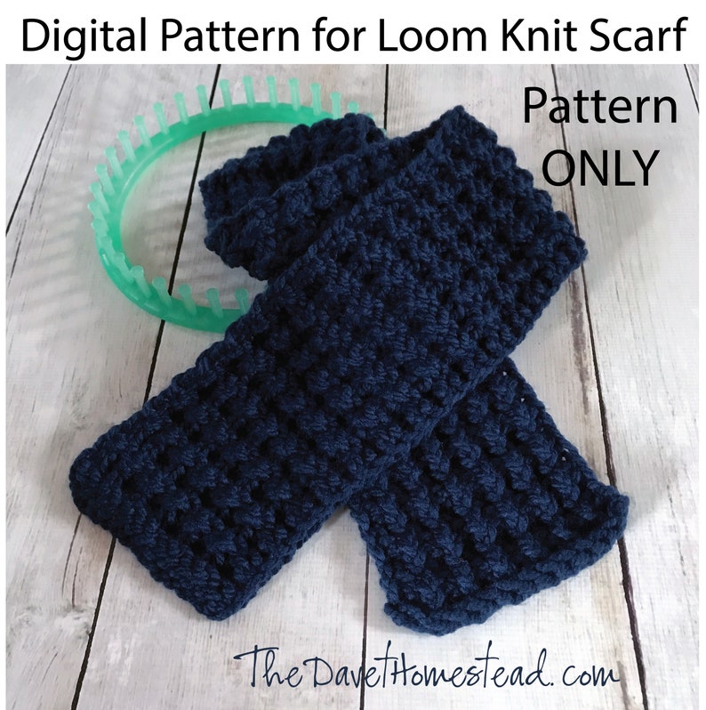 Hurdle Stitch Scarf Loom Knitted Pattern and video tutorial image 1
