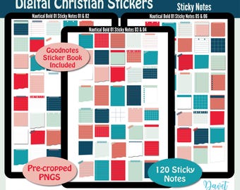 120 Digitale mutige Sticky Note Aufkleber Goodnotes Stickers Digitale Planer Aufkleber PNG Nautische mutig 01 mit Goodnotes Datei
