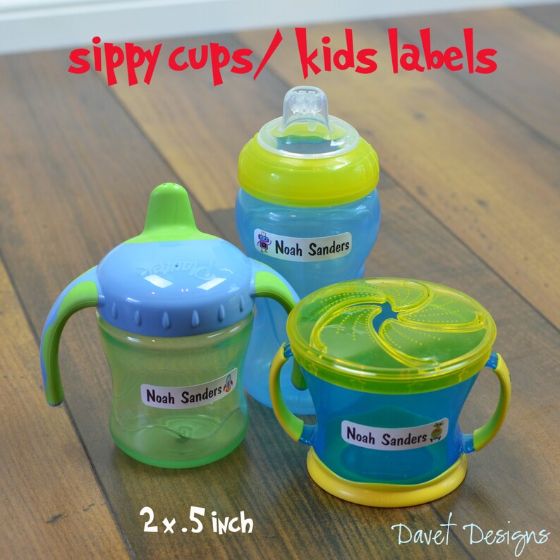 Labels jars Sip003 Dishwasher Safe great for food containers 40 Trucks Waterproof Kid/'s Sippy Cup bottles or baby item lunch box