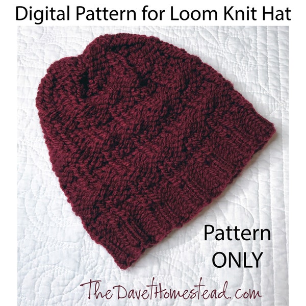 Harris Tweed - Loom Knitted Hat Digital Pattern and video tutorial
