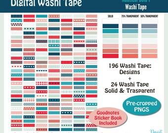 220 Digital Nautical Bold Washi Tape Aufkleber Goodnotes Datei Aufkleber Digital Planner PNG Nautical Bold 01 Washi Tape