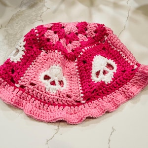 Crochet Skull Bucket Hat