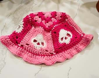 Crochet Skull Bucket Hat