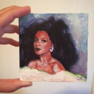 Celebrity & Musician, Diana Ross Original Acrylic Painting Signed by Artist Art by AdrianaStoneArt image 1