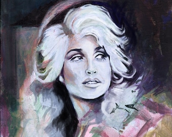 Dolly Parton, Painting, Portrait, Wall Decor, Country Music, Nashville, Celebrity, Music Icon, Gift for fans, Pop art, 20x20