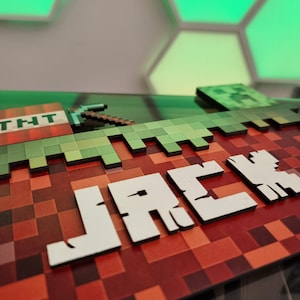 Mining Door Name Sign, Game Room Door Sign, Pixel Style Name, Kids Room Sign, Mine Sign, Gamer Gift, Gamer Door Sign, Wall decor for Kids