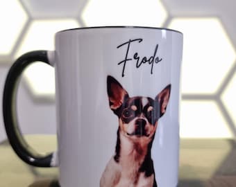 Personalisierte Haustiertasse mit Foto und Namen, Hundetasse, Katzentasse, Hundemama-Tasse, personalisierte Katzenpapa-Tasse, Tasse für den neuen Hund
