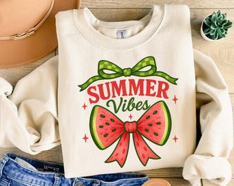 Summer Vibes PNG, Watermelon Bow Png, Checkered Bow Png, Retro Summer Shirt Png, Trendy Summer Design, Girly Summer Sublimation, Summer Bow