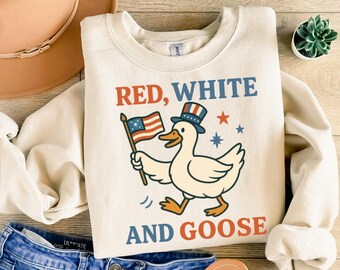 Red Blue and Goose Png,Funny Silly Goose  Png, Retro 4th Of July PNG,Patriotic Sublimation Design,USA Png,Fourth of July,American Girl Png