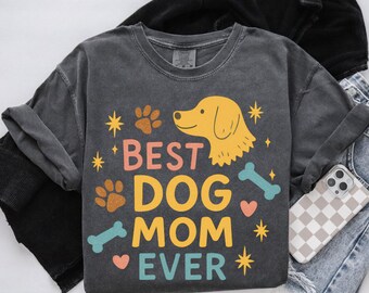 Golden Retriever Mom Png, Retro Best Dog Mom Ever Png,Golden Dog Mama png,Gift for Golden Retriever Mom Png,Cute Dog Png,Dog Lover,Funny Dog