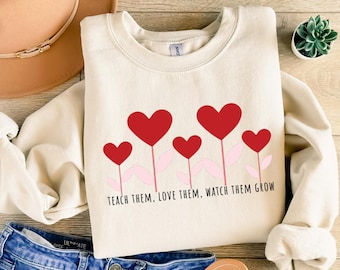 Teach Them Love Them Watch Them Grow Png,Teacher Png,Flowers Hearts Png,Floral Teacher's Day Png, One Loved Teacher Png,Teacher Appreciation