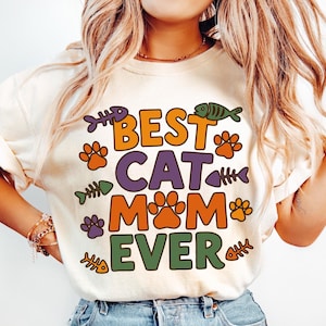 Best Cat Mom Ever Png, Retro Cat Mom Png, Cute Cat Mama Png, Cat Lover Png,Cat Mom Gift for Mother&#39;s Day Png,Pet,Shirt Design for Cat Person
