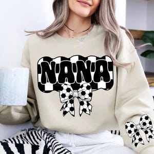 Soccer Nana Png, Soccer Grandma Bow Png, Soccer Lover Gigi Png,Mascot Png,Coquette Bows, Soccer Fan with Bow Png,Sport Lover, Game Day Png