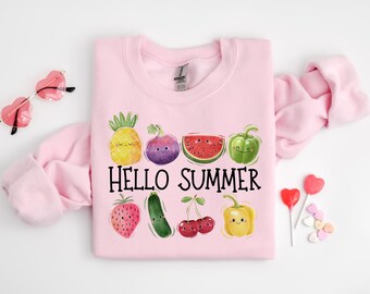 Hello Summer Png, Summer Vegetables Png, Summer vibes png, Summer Fruits clipart, Summer graphics, Cute Veggies Png, Foodie Png, Berry Melon