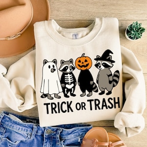 Funny Halloween Racoon Png,Halloween Sublimation Design, Spooky Season png, Feral Halloween png, Spooky Raccoon png, Trick or Trash Png