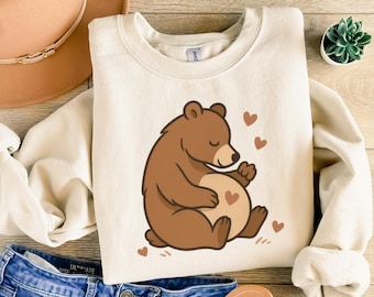 Pregnancy Announcement Png, Funny Pregnant Bear Png, Bear Mama Png,Cute Maternity Png, Baby Reveal Png,New Mom Gift,Expecting Mom,Mom to be