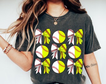 Baseball Softball Bow Png, Baseball Png, Retro Sports Png, Coquette Baseball Shirt Design,Softball Baseball Mama Sublimation, Game Day Png