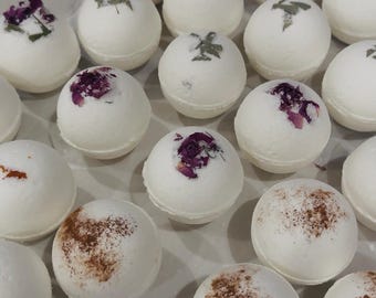 Natural Bath Bomb Gift Set/Vegan Spa Gift for Her/Essential Oils/Birthday Housewarming/Organic Handmade/Relaxation Sinus Sore Muscle Relief