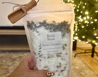 Magnesium Bath Salts for Muscle Relaxing/ Aromatherapy Bath Soak for Stress Relief & Self-Care/Calming Uplifting Magnesium Bath Soak/16oz