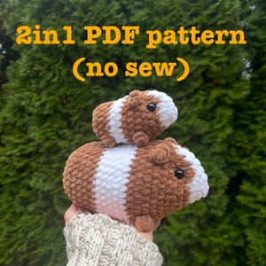 NO SEW Guinea Pig Crochet Pattern: Big and Small Baby Cavia Amigurumi (2in1 PDF)