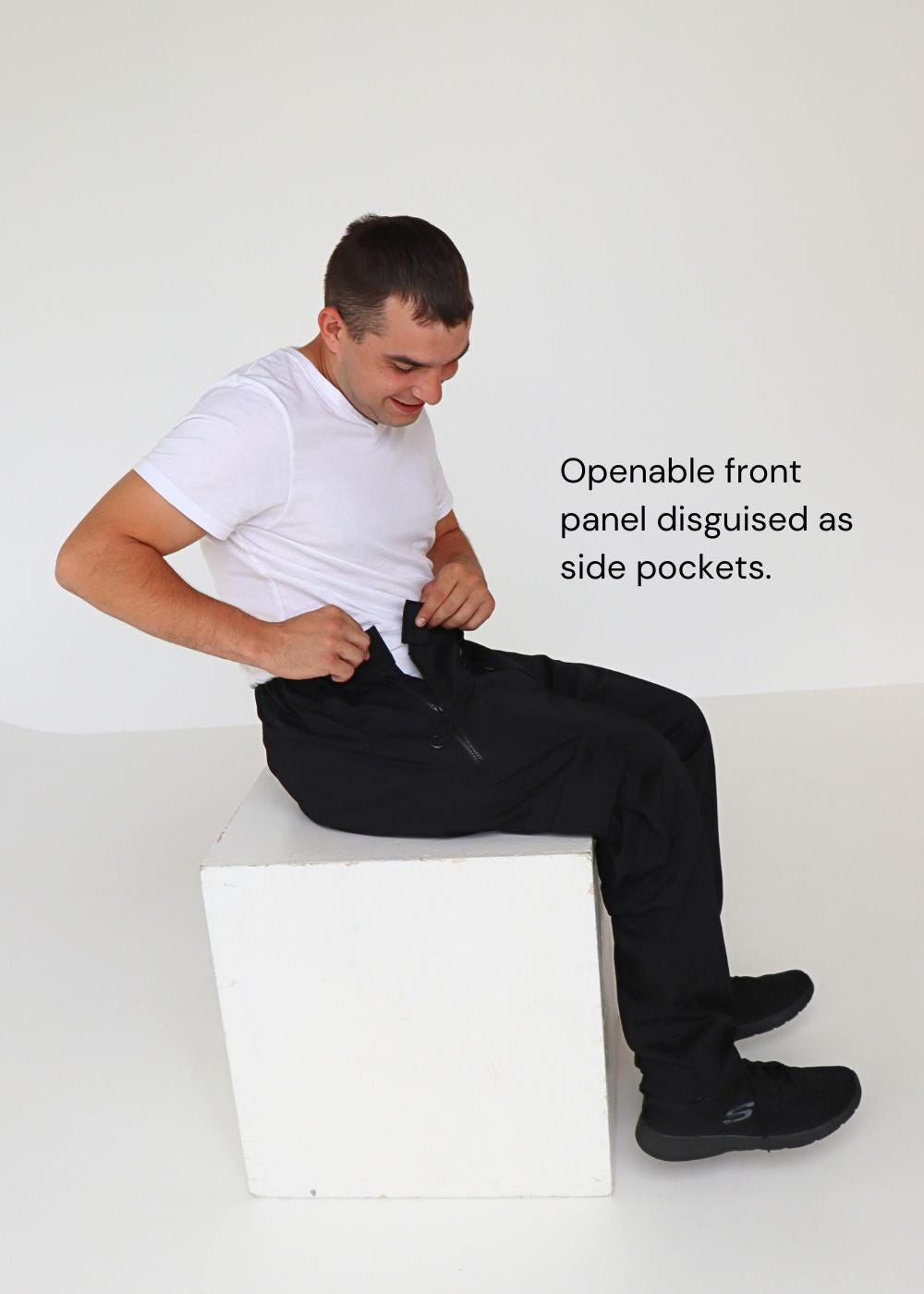 Men's Wheelchair Adaptive Pants With Side Pockets, Suitable for