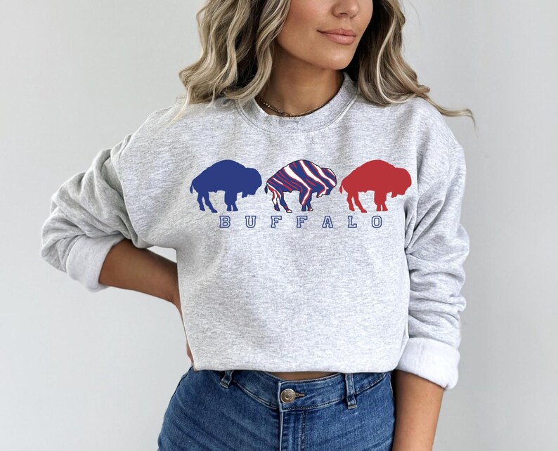 Vintage Buffalo Football Sweatshirt Buffalo Fan Crewneck Game Day