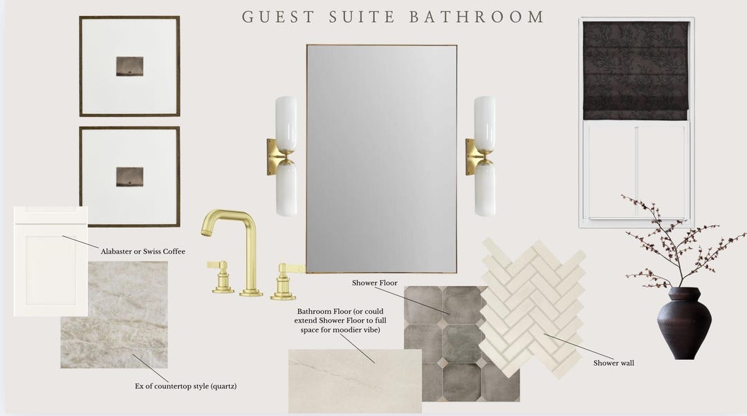 Bathroom Edesign Service | Guest Bathroom Design Plan | Luxury Neutral ...