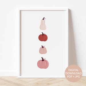Bonitas calabazas para imprimir en la pared, decoración minimalista y moderna para el hogar en otoño, elegante impresión de Halloween para el dormitorio, acogedor póster de otoño para apartamento