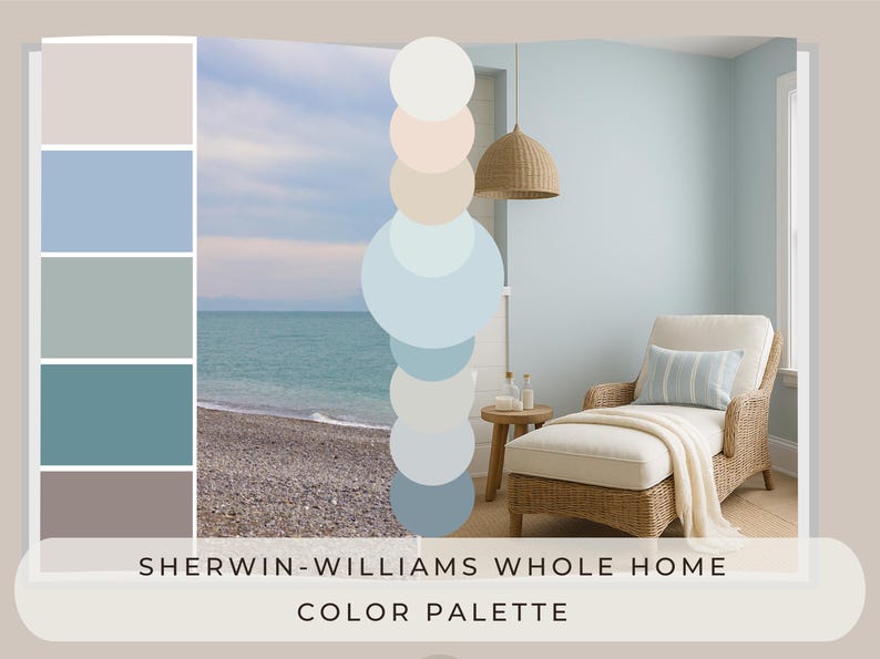 Sherwin Williams Coastal Beach House Colors, Whole House Paint Palette ...