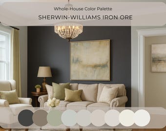 Iron Ore Coordinating Colors | Sherwin Williams Whole House Paint Palette | SW 7069 (Digital Download)