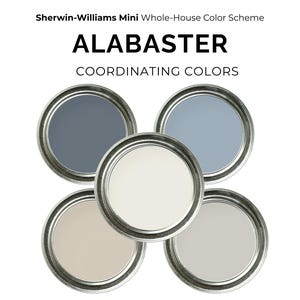 Sherwin Williams Alabaster Palette SW 7008 | Mini Whole House Paint Scheme | Warm White Coordinating Colors | Modern Farmhouse Design PDF