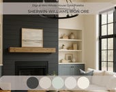 Sherwin Williams Iron Ore Palette SW 7069 | Modern Organic Mini Paint Scheme | Soft Black & Charcoal Whole House Guide | 5 Color PDF Kit