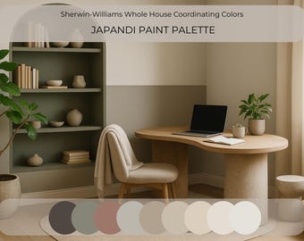 Japandi Coordinating Colors | Sherwin Williams Whole Home Paint Palette (Digital Download)