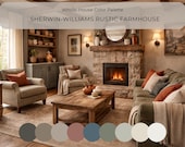 Sherwin Williams Rustic Farmhouse Whole House Palette Guide | Dried Thyme Paint | Green Kitchen Cabinet & Coordinating Trim Colors