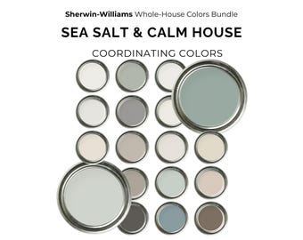 Sherwin Williams Sea Salt Bundle | 2 Whole House Palettes | Coastal Beach House & Spa Paint Colors | 30% OFF | Blue Green | Neutral Guide