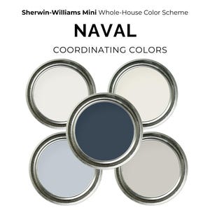 Sherwin Williams Naval Palette SW 6244 | Mini Whole House Paint Scheme | Deep Navy Blue Coordinating Colors | Modern Coastal Home PDF